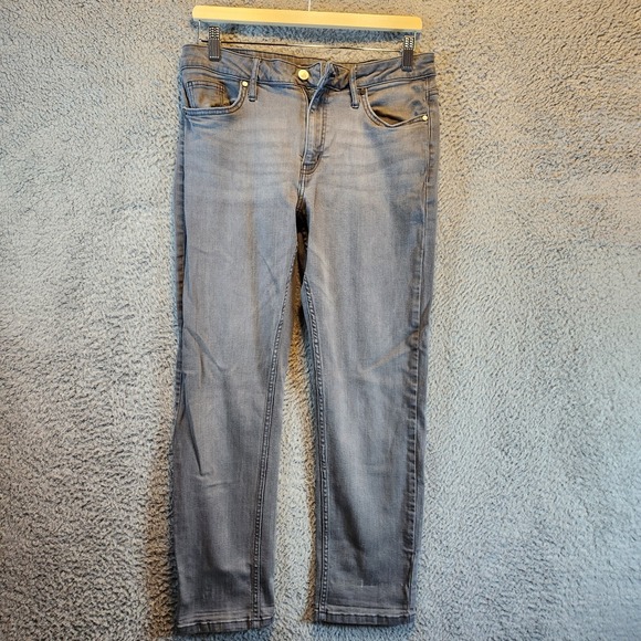 Calvin Klein Jeans Womens 10 Gray Denim‎ Cotton Mid Rise Straight Leg Zip Fly - Picture 1 of 16